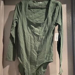Old Navy Olive Long Sleeve Bodysuit